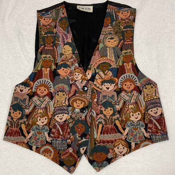 facets Jackets & Blazers - Vintage facets by mirrors small world diverse children large vest